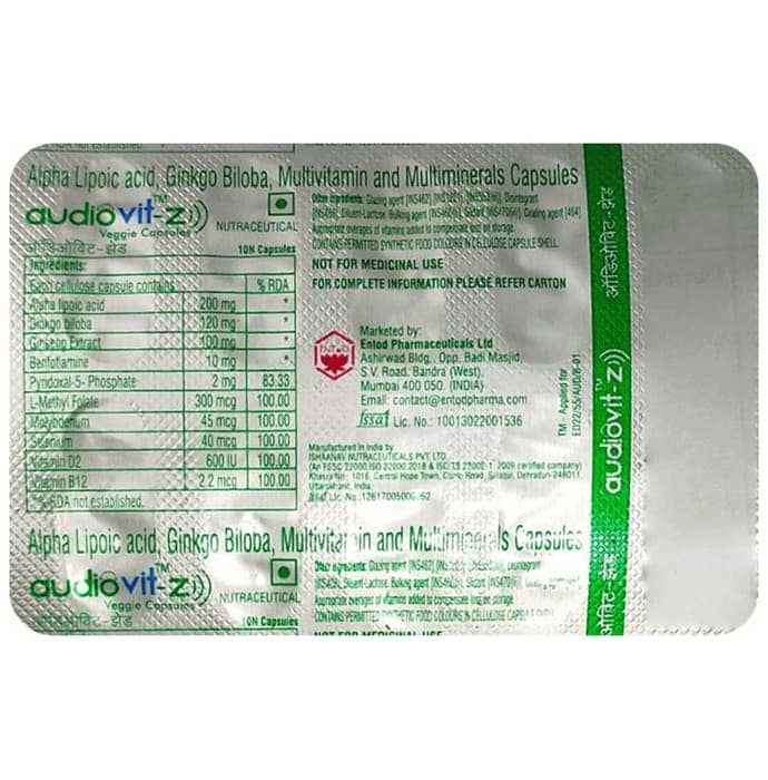 Audiovit Z Cap 10 Capsules