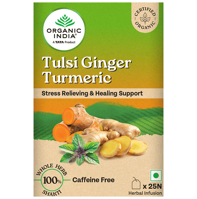 Organic Tulsi Ginger Turmeric Green Tea 25`S