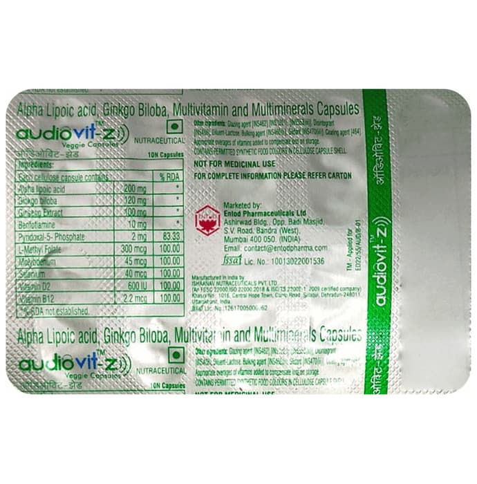 Audiovit Z Cap 10 Capsules